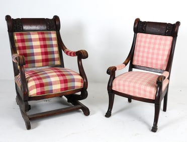 VICTORIAN CARVED MAHOGANY CHAIR GROUPING