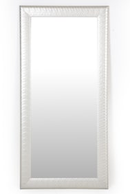 LARGE CONTEMPORARY SILVER TONE MIRROR
