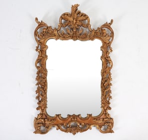 In 17th century style gilt wood and hand carved. Dimensions: H 56" x W 35" x D 4" Condition: