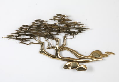 BIJAN BRASS BONSAI WALL SCULPTURE