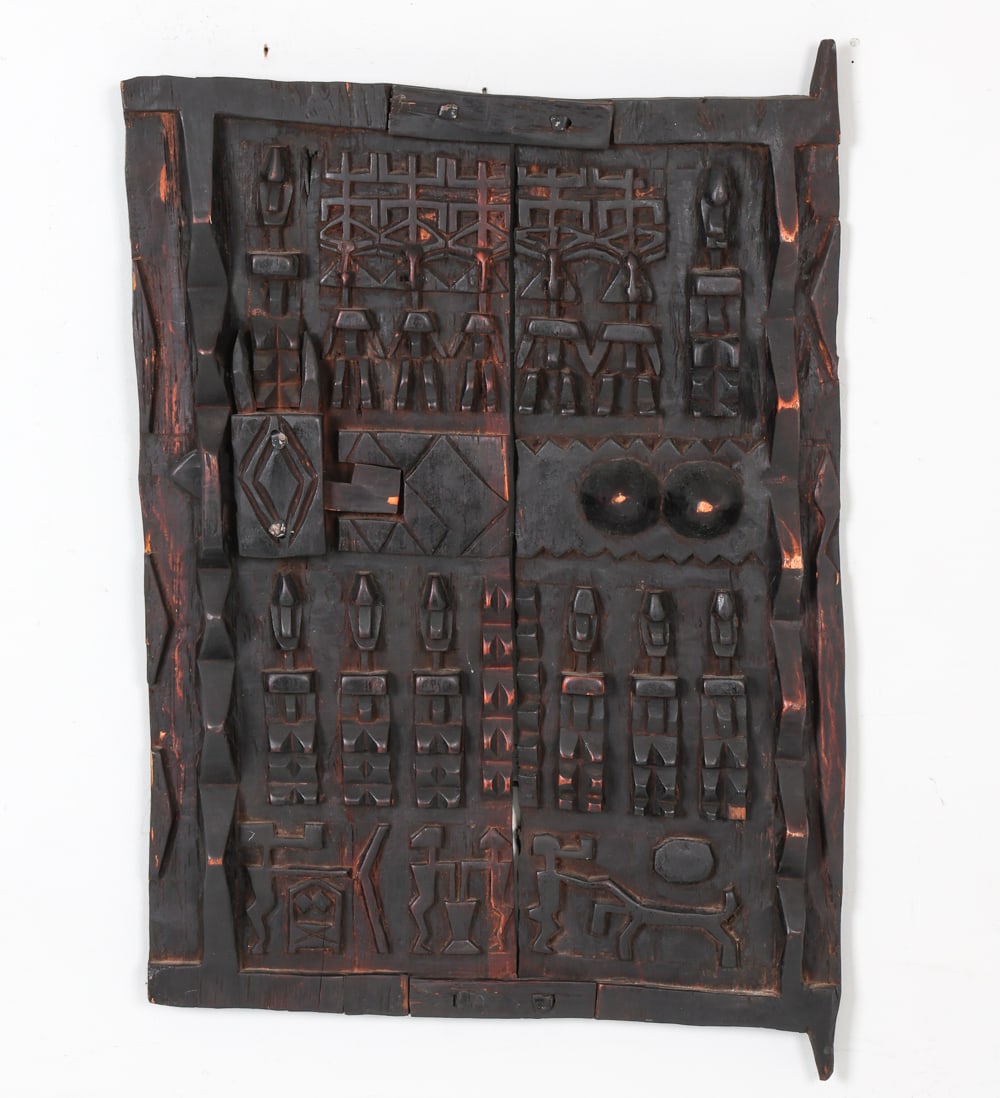 AFRICAN CARVED WOODEN GRAIN DOOR (1 of 8)