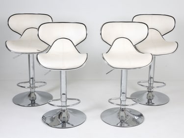 Dimensions: (lowest) H 33.5" x W 18" x D 20" S.H.25" Condition: One chair with rips to upholstery,