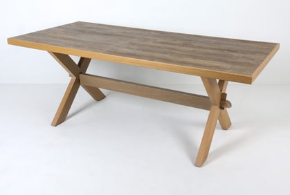 CONTEMPORARY ITALIAN TRESTLE BASE DINING TABLE