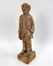 Apparently unsigned. Dimensions: H 20" x W 6" x D 5.5" Condition: Naturally occurring stress cracks