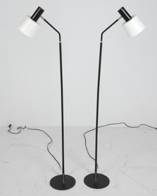 PAIR OF SCANDINAVIAN STEEL FLOOR LAMPS C. 1970S