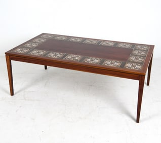 DANISH ROSEWOOD & TILE COFFEE TABLE C. 1960S