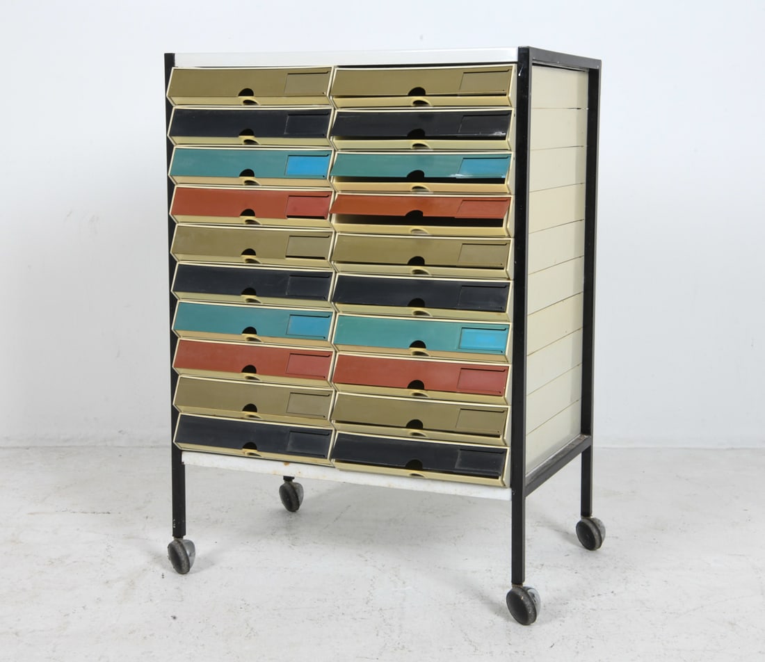 STIL I STAL ROLLING PLASTIC FILING CART C. 1970S (1 of 15)