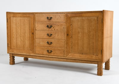 HENNING KJAERNULF STYLE OAK SIDEBOARD C. 1970S
