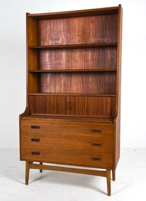 ATTR. JOHANNES SORTH TEAK SECRETARY BOOKCASE 1960S