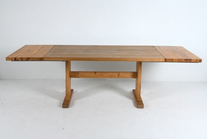SWEDISH PINE EXTENDING DINING TABLE C. 1970S