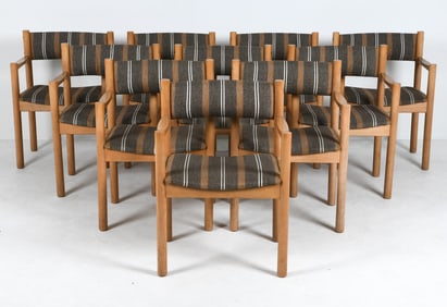 STYLE OF BORGE MOGENSEN BEECH & WOOL CHAIRS 1970S