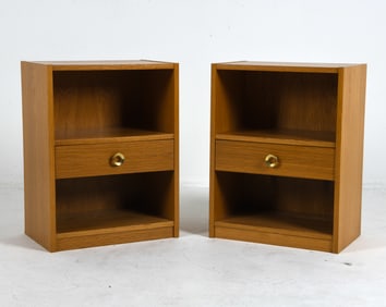 PAIR OF STAG STYLE OAK NIGHTSTANDS C. 1970S