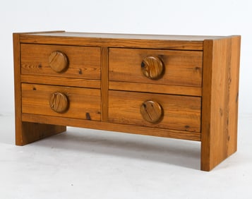 SWEDISH PINE LOW CHEST OF DRAWERS C. 1970S