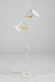DANISH STEEL DOUBLE LIGHT FLOOR LAMP C. 1970S