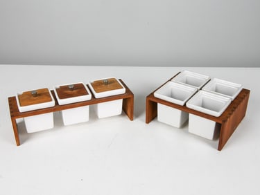 TRIP TRAP DANISH TEAK & CERAMIC DISH TRAY GROUPING