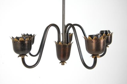 DANISH BRASS CHANDELIER C. 1940S