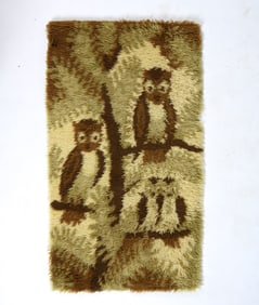 RYA DANISH WOOL OWL RUG C. 1970S