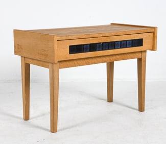 J. HOLMER HANSEN OAK & TILE SIDE CHEST C. 1970S