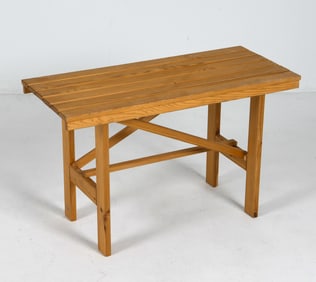 SWEDISH PINE SLAT BENCH C. 1970S