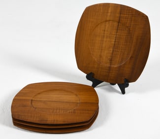 DANISH TEAK PLATE GROUPING C. 1970S