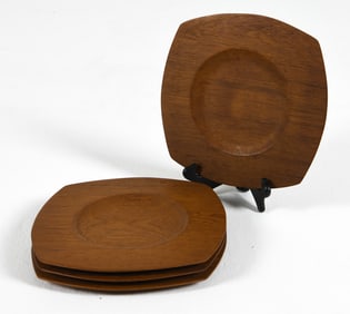 DANISH TEAK PLATE GROUPING C. 1970S