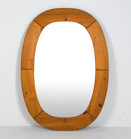 GLASMASTER SWEDISH PINE WALL MIRROR C. 1970S