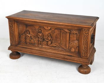 ANTIQUE SCANDINAVIAN JACOBEAN STYLE OAK CABINET