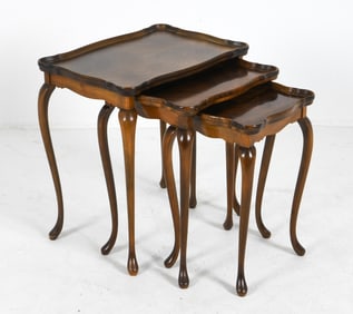 STYLE OF JASON MOBLER DANISH WALNUT NESTING TABLES