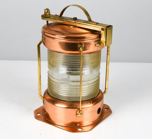 SCANDINAVIAN BRASS & COPPER SHIP'S LAMP