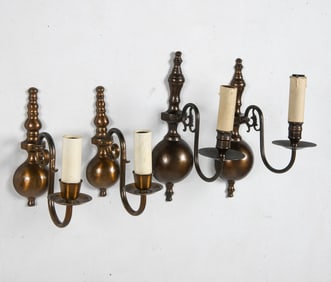 SCANDINAVIAN BRONZE SCONCE GROUPING C. 1960S