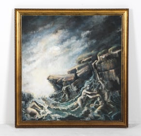 MID-CENTURY SCANDINAVIAN NUDES IN FLOOD O/C