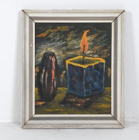 MID-CENTURY SCANDINAVIAN STILL LIFE O/C 1968