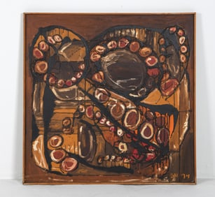 MID-CENTURY SCANDINAVIAN ABSTRACT O/B 1974