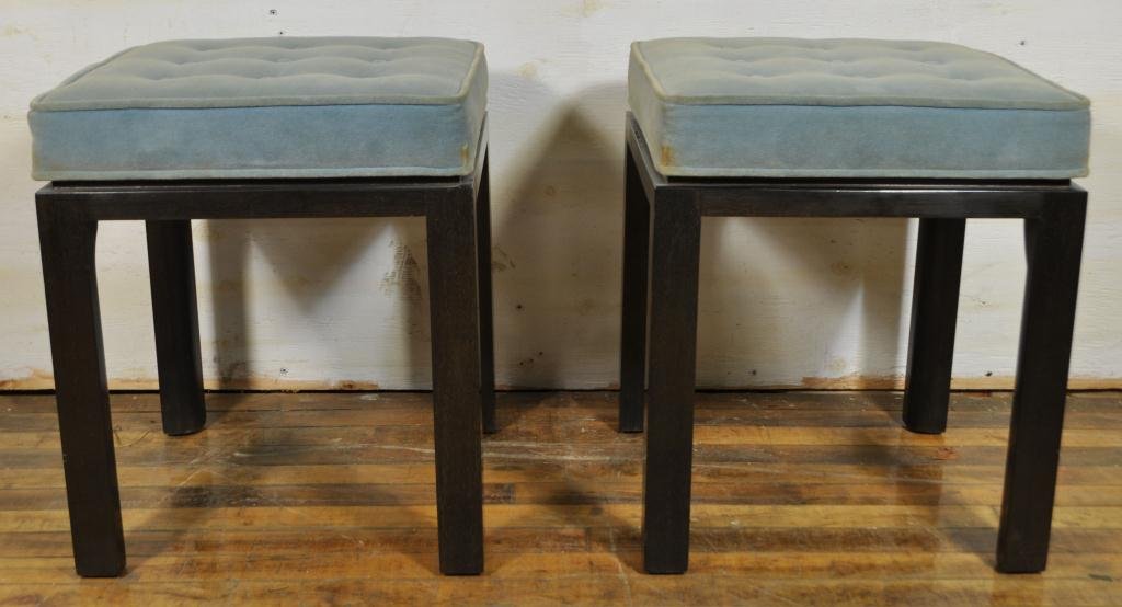 HARVEY PROBBER PAIR OF CUSHIONED SEATS: Black label on the bottom PROBBER HAREY, FALL RIVER,MASS. Dimensions:H 19" x W16" x D16" Condition: very good