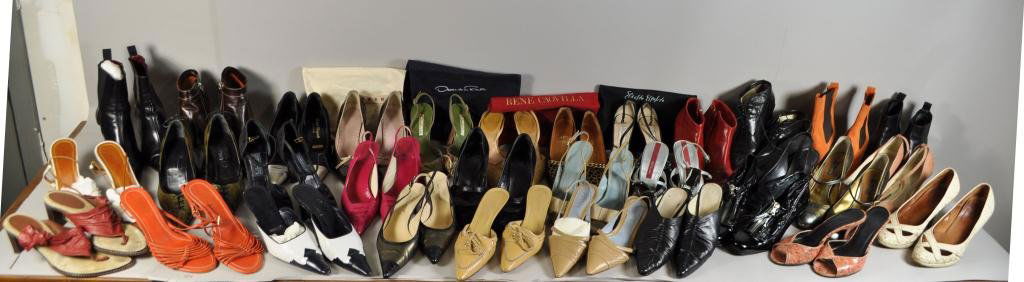 LARGE GROUPING OF DESIGNER WOMENS SHOES: Including, Fendi, Coach, Louis Vuitton , etc All size 6.5 Provenance: the seedhouse, NYC