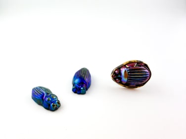 TIFFANY FAVRILE GLASS SCARAB GROUPING