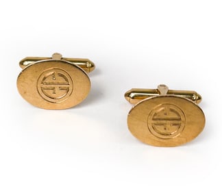 PAIR OF TIFFANY & CO 14K GOLD OVAL CUFFLINKS