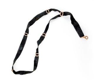 ANTIQUE 14K GOLD & PEARL RIBBON CHOKER NECKLACE