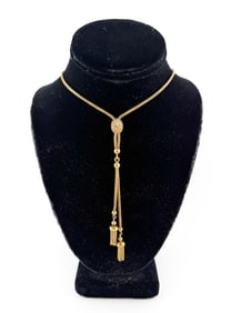 ANTIQUE VICTORIAN CHAIN LINK TASSEL NECKLACE