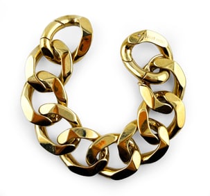 HENRI BENDEL STURDY GOLD-TONE LINK BRACELET