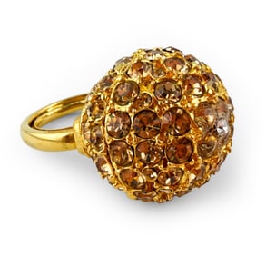 KENNETH JAY LANE GOLD-PLATED DISCO BALL RING