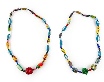 MURANO VENICE GLASS BEAD NECKLACES C. 1920S