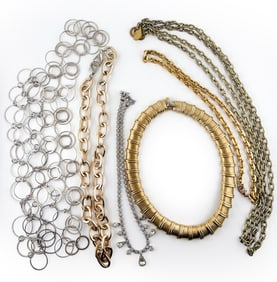 GROUPING OF CHAIN LINK COSTUME NECKLACES