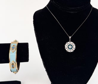 EVIL EYE COSTUME JEWELRY GROUPING