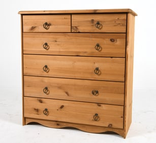 SCANDINAVIAN PINE CHEST OF DRAWERS 20TH C.