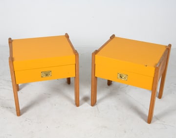 PAIR OF SCANDINAVIAN PAINTED PINE NIGHT STANDS
