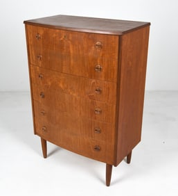 ATTR. KAI KRISTIANSEN TEAK CHEST OF DRAWERS 1960S