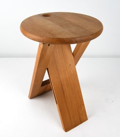 ADRIAN REED "SUZY" BEECH FOLDING STOOL C. 1970S