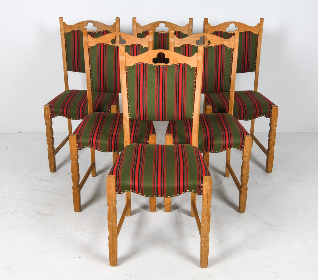 (6) STYLE OF HENNING KJAERNULF OAK DINING CHAIRS (1 of 18)