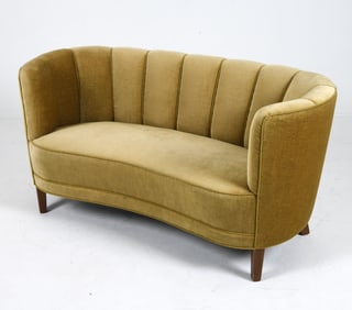 DANISH MOHAIR BANANA SOFA C. 1960S